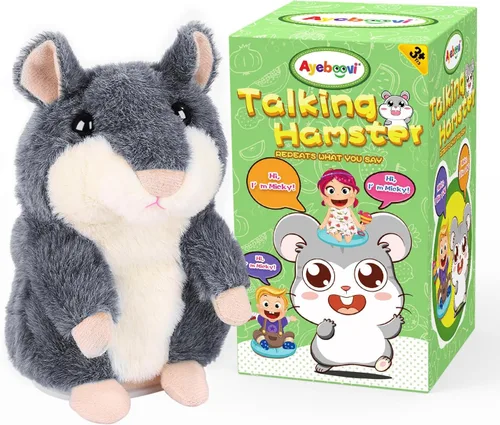 Vista 9 de Hámster parlante de peluche que repite lo que dices de Halobang, regalo para niños