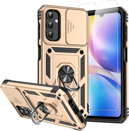 Vista 11 de Funda para Samsung Galaxy A14 5G con protector de pantalla y cubierta para lente de cámara, [grado militar] probada contra caídas de 16 pies, Negro