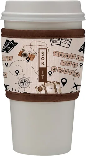 Vista 83 de Sok It HotSok Coffee & Tea - Funda de neopreno con aislamiento reutilizable (floral abstracto)