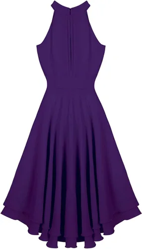 Vista 7 de Aislor - Vestidos de noche para dama de honor con cuello halter sin mangas