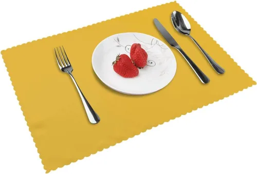 Vista 11 de Rectangular Placemats Set of 4, Heat Resistant Cartoon Banana Printed Kitchen Dining Table Mats