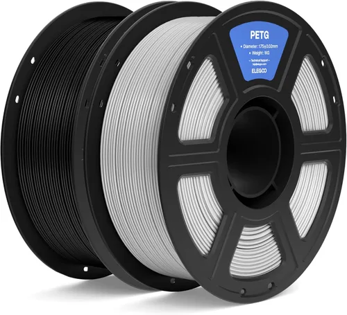 Vista 17 de ELEGOO Filamento PETG para impresora 3D de 0.07 in, color negro, 8.8 lbs