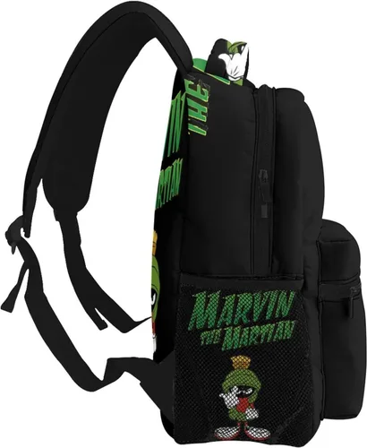 Vista 3 de OIUCANP ma-rvin the ma-rtian - Mochila casual de viaje para hombres y mujeres, bolsa de deportes multifunción al aire libre, Negro -, Mochilas