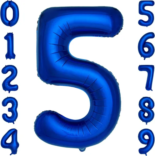 Vista 5 de Globos azul marino con el número 0 de 40 pulgadas, globos grandes de papel de aluminio de helio para fiesta de cumpleaños, decoraciones