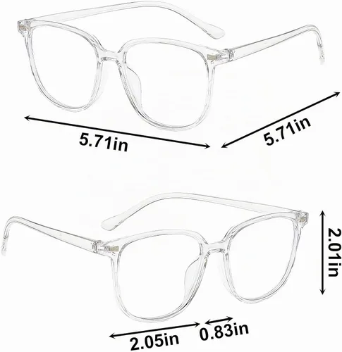Vista 2 de Gafas de luz azul transparentes para mujeres y hombres, gafas con marco cuadrado de moda con protección antirreflejos