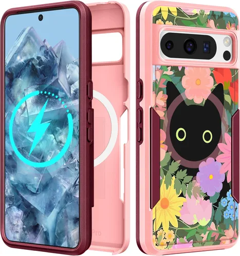 Vista 183 de Funda para Moto G 5G 2024 – Compatible con MagSafe para mujeres y niñas, bonita funda protectora magnética para teléfono, diseño femenino Kawaii