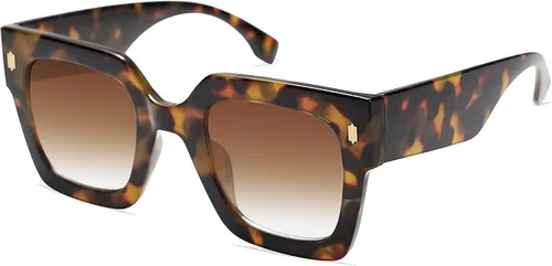 Vista 31 de SOJOS Gafas de sol cuadradas vintage de gran tamaño para mujer, estilo retro, de lujo, grandes, UV400 SJ2194