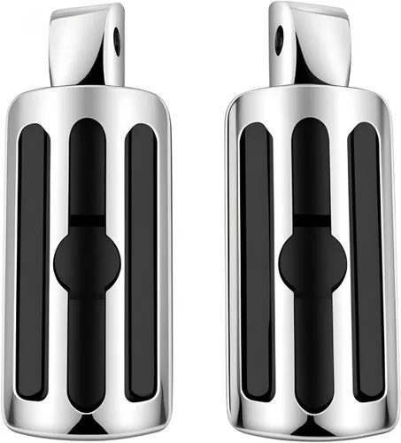 Vista 7 de Estriberas negras para motocicleta 1.25" 32mm, reposapiés ajustables para autopista, compatibles con Harley