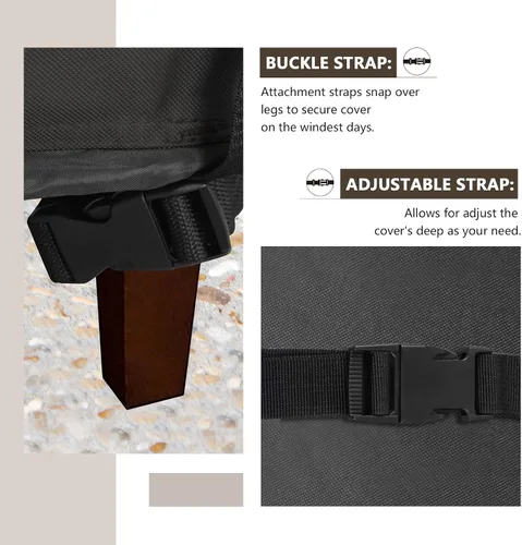 Vista 5 de ULTCOVER Funda de sofá modular para patio en forma de L con orientación a la izquierda, impermeable para muebles de sección exterior de 4 plazas