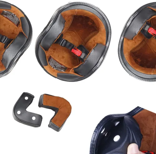 Vista 5 de Casco de motocicleta con forma de burbuja de 3/4, casco de cara abierta retro anticolisión de calle, casco de media carcasa cromada, certificado