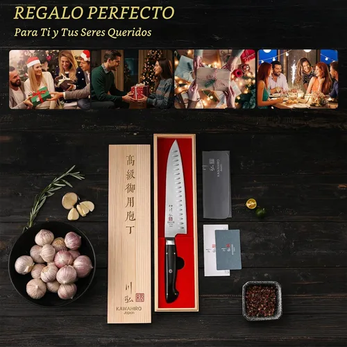 Vista 8 de Cuchillo de chef profesional, cuchillo de chef japonés hecho a mano de 9.5 pulgadas para cocina eficiente, cuchillo gyuto de acero de aleación