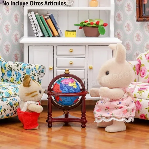Vista 2 de Odoria Accesorios de decoración de casa de muñecas con globo mundial en miniatura, 1/12, marrón rojizo