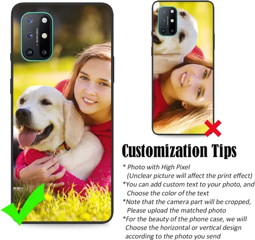 Vista 3 de Funda personalizada para OnePlus 8T con nombre de foto y texto, personalizado One Plus 8 T para teléfono móvil/smartphone/teléfono móvil/teléfono