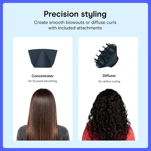 Vista 3 de INFINITI PRO CONAIR SmoothWrap Secador de Cabello, Secador con Accesorios Difusor y Concentrador, Tecnología Avanzada de Plasma y Cerámica para Menta