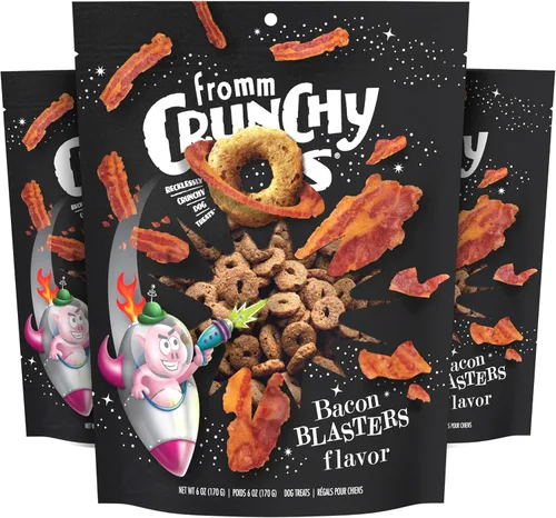 Vista 26 de Fromm Crunchy Os Bacon Blasters - Golosinas para perros con sabor a tocino, golosinas crujientes prémium para perros, receta de tocino, 6 onzas