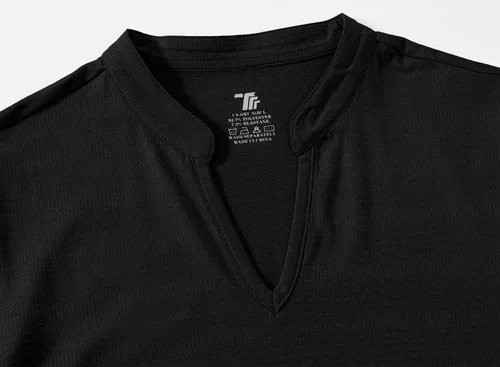 Vista 105 de Gopune Polo de golf con cuello en V para mujer, sin cuello, manga corta, ligera, de secado rápido, camisetas de tenis para correr