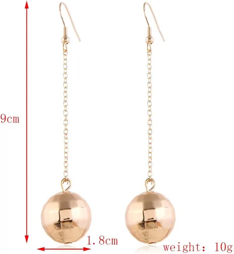 Vista 5 de 2 pares de aretes de bola de discoteca para mujer, aretes de Halloween de los años 70, aretes de bola geométricos 3D, accesorios de disfraz