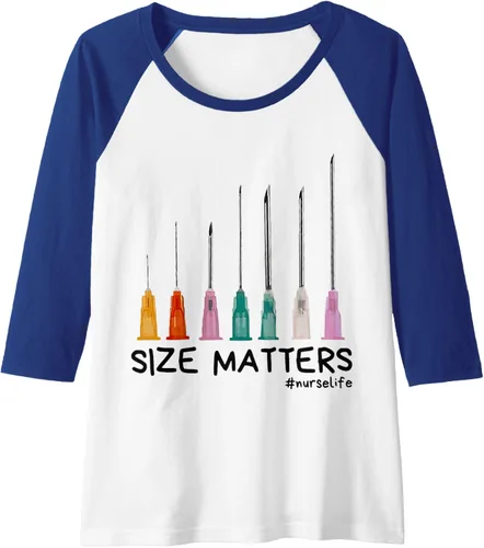 Vista 4 de Needle Size Matters Camiseta de béisbol raglán divertida de enfermería CNA Nurse Life, Negro