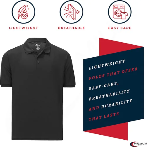 Vista 2 de Premium Wear Boys High Moisture Wicking Polo T Shirts