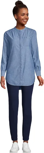 Vista 4 de Lands' End Blusa tipo túnica de manga larga de algodón para mujer