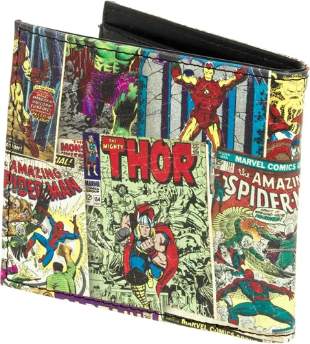 Vista 2 de Cartera de piel plegable con caja de regalo de Marvel Comics negro talla única