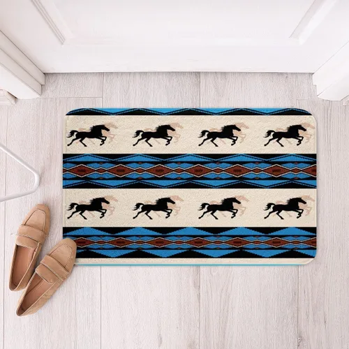 Vista 20 de Feelyou Aztec Bathroom Rugs Aztec Southwestern Printed Bath Mats for Bathroom Bohemian Bath Rugs for Shower Tub Cowboy Cowgirl Bathroom Accossories