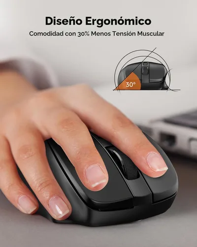 Vista 3 de Redragon - Ratón inalámbrico para laptop, mouse óptico de 2.4G para computadora de 5 niveles 4000DPI, ratones USB inalámbricos para oficina, 6