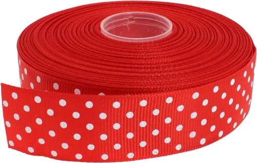 Vista 55 de Cinta de grogrén de lunares de 25 yardas cada rollo 100% poliéster (1 pulgada, beige)