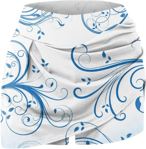 Vista 3 de AAHoduDu Faldas cortas para mujer, con estampado de leopardo, plisadas, ligeras, de cintura alta, para deporte, yoga, atletismo, tallas grandes