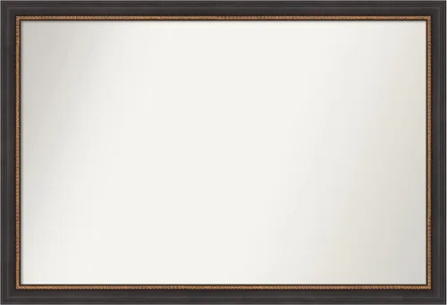 Vista 163 de Amanti Art Espejo de baño negro para sobre el fregadero, 23 x 23 pulgadas, espejo cuadrado negro Ashton, marco de madera tradicional mediano, se