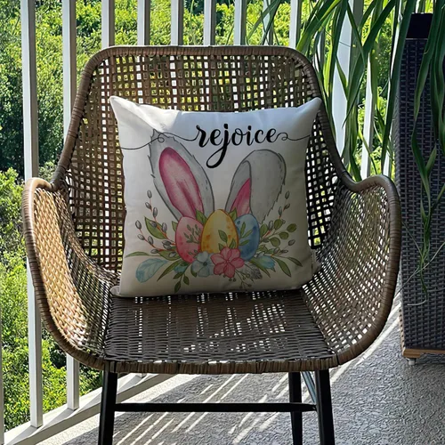 Vista 7 de Fahrendom Funda de almohada decorativa con diseño de conejito de huevos