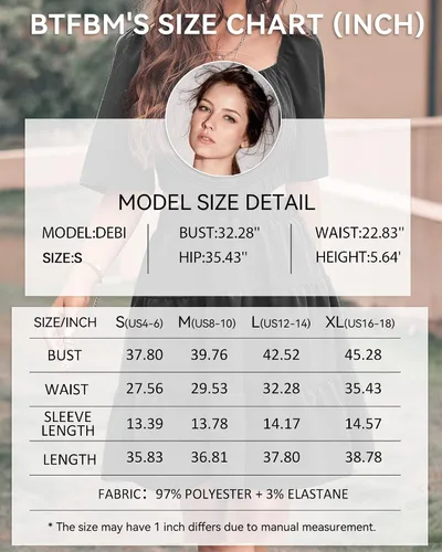 Vista 6 de BTFBM Vestidos de verano para mujer 2023, cuello cuadrado, manga corta, corte cruzado, cintura casual, fiesta, escalonado, mini vestido