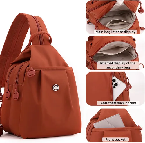 Vista 4 de Bolsa impermeable de 2 vías, impermeable Oxford de gran capacidad convertible al hombro, bolso cruzado