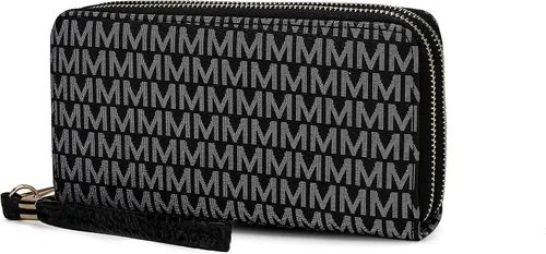 Vista 26 de MKF Collection Mia K - Cartera de pulsera para mujer, pequeña cartera de cuero vegano para tarjetas de crédito con cremallera y bolsillo