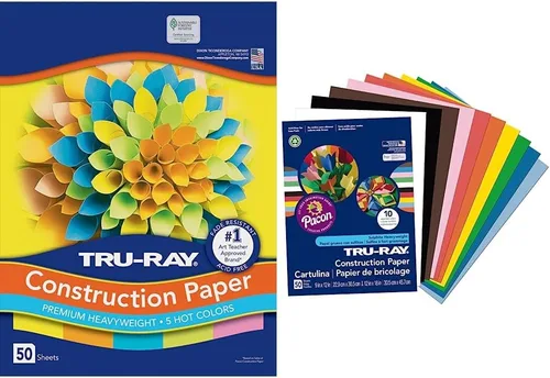Vista 13 de Tru-Ray Papel de construcción P103031, 10 colores clásicos, 9 x 12 pulgadas, 50 hojas
