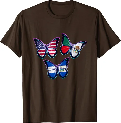 Vista 8 de Multiculti Heritage. Camiseta El Salvador México y Estados Unidos