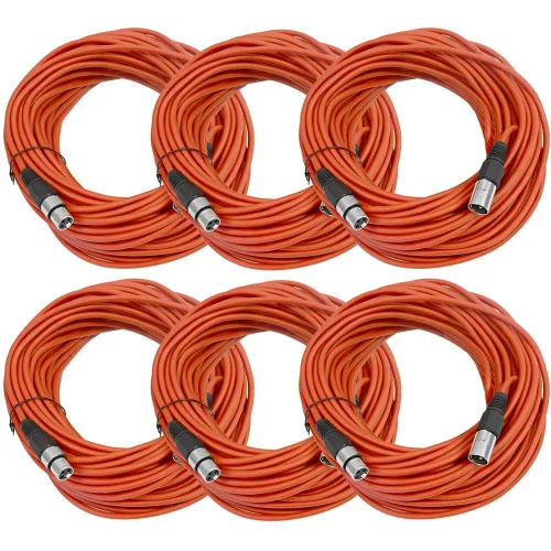 Vista 60 de SEISMIC AUDIO - SAXLX-2 - Paquete de 6 cables de conexión XLR macho a XLR hembra de 2 pies - Equilibrados - Cables de conexión de 2 pies