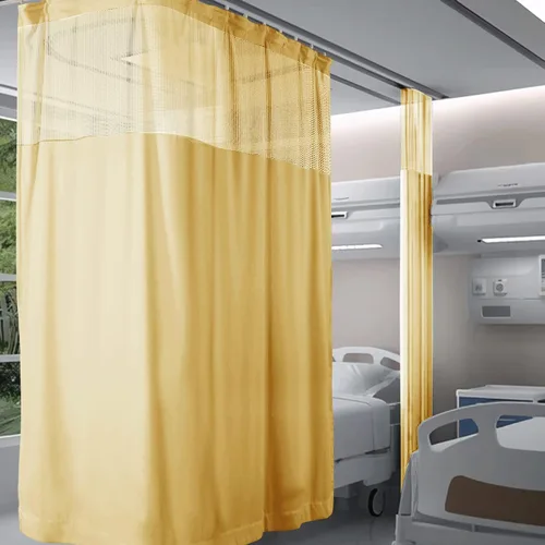 Vista 23 de Fcosie Cortinas divisoras de habitación de hospital con ganchos planos para cubículo, pantalla de privacidad para hospital, clínica médica