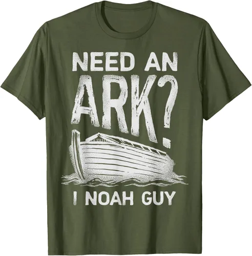 Vista 39 de Need an Ark I Noah Guy Funny Christian Men Women Pun Humour T-Shirt Negro