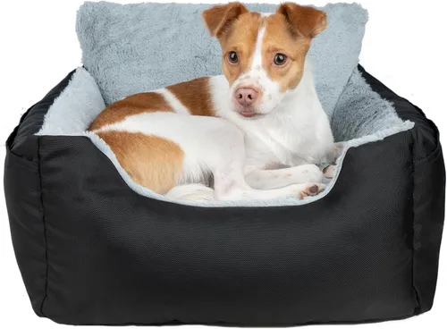 Vista 2 de Best Pet Supplies Cama para Casa de Perros Alfombra para Jaula Tienda Redonda Suave de Felpa para Razas Pequeñas, Medianas y Grandes - Negro, 21 x