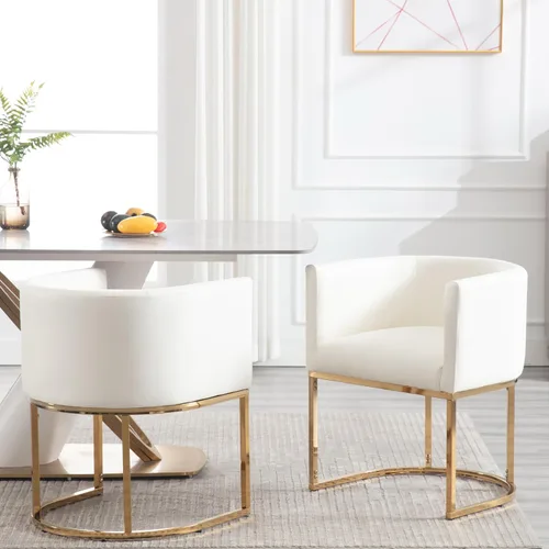 Vista 8 de RIVOVA - Silla tapizada para comedor, silla lateral moderna de barril, sillas tapizadas para comedor, silla cómoda para cocina, silla lateral