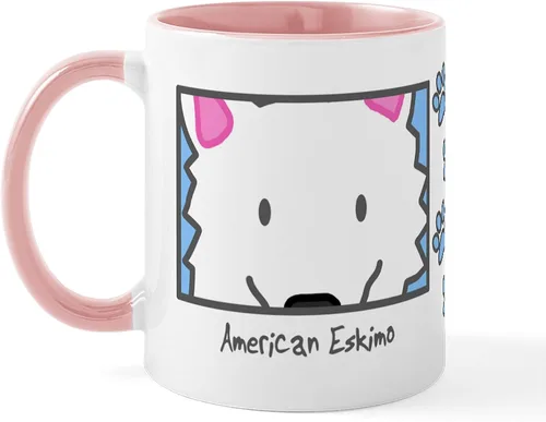 Vista 27 de CafePress Taza de café de cerámica Anime American Eskimo de 11 oz (11.0 fl oz)