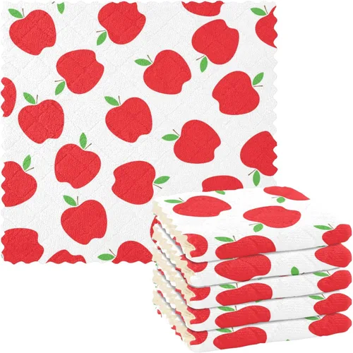 Vista 9 de CaTaKu Paños de cocina étnicos bohemios, paquete de 6 trapos reutilizables para lavar, paños de limpieza de microfibra, paños para secar la cocina