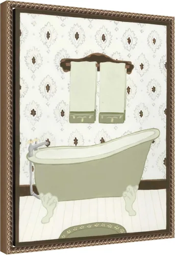 Vista 3 de Amanti Art Lienzo enmarcado para pared, 20 x 16 pulgadas, baño parisino n.º 1 de June Erica Vess, lienzo enmarcado para pared, obras de arte