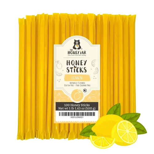 Vista 38 de The Honey Jar Palitos de miel con sabor a mora, pajitas de miel pura para el té, café o un placer saludable, una cucharadita de miel saborizada por