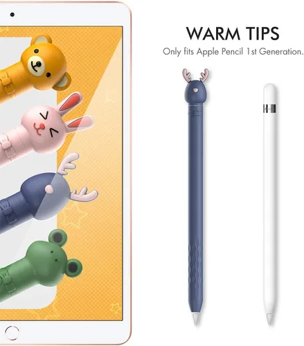 Vista 2 de AhaStyle Funda para Apple Pencil de 1ª generación, linda funda de silicona suave de dibujos animados, accesorios compatibles con Apple Pencil de 1ª