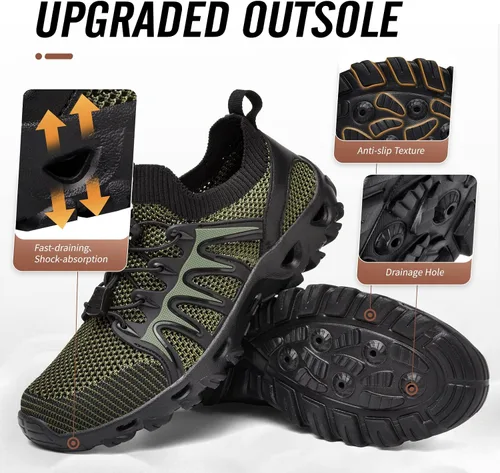 Vista 4 de Alibress Zapatos de agua para mujeres y hombres, zapatos acuáticos de secado rápido, zapatos de agua para senderismo, zapatos de playa para mujer