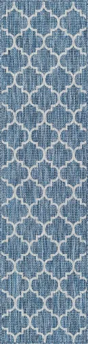 Vista 58 de Unique Loom Outdoor Trellis Collection Alfombra de Área (5' 1" x 8' Oval, Aguamarina/Gris)