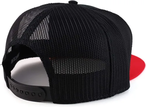 Vista 3 de Gorra de Snapback de malla de pico plano en blanco XXL de gran
