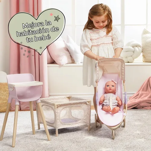 Vista 8 de LullaBaby Baby Doll Nursery Playset with 14-Inch Doll, Stroller